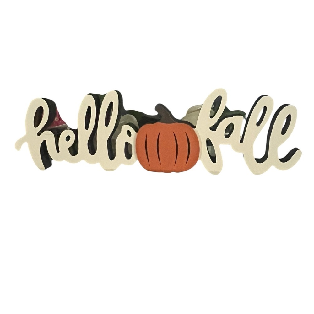 Hello Fall Autumn Pumpkin Rustic Farmhouse Decor